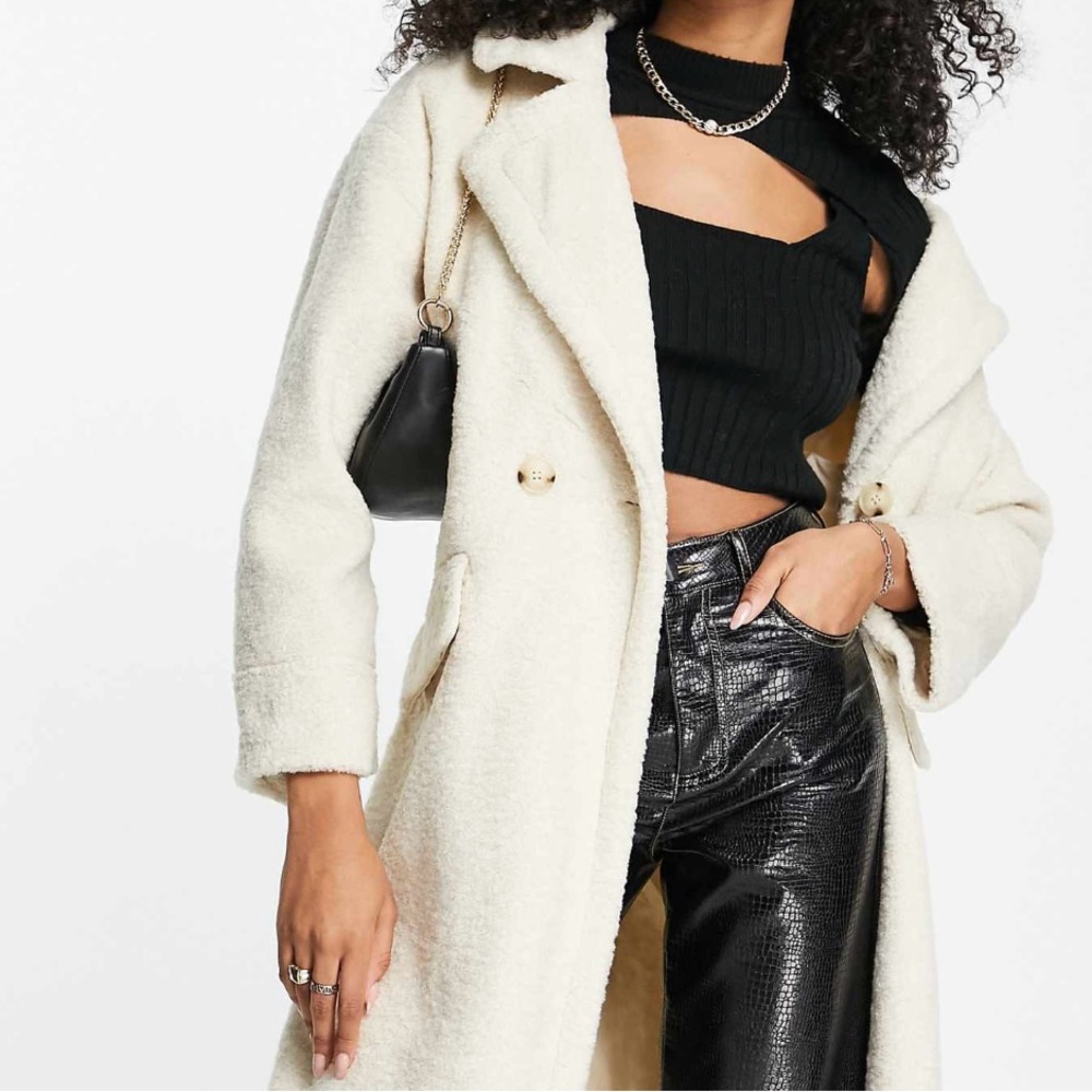 NWT cream knee length coat